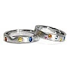 Verighete FreeForm din Aur 18k sau Platina cu Safire Colorate - model v4526