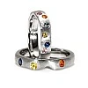 Verighete FreeForm din Aur 18k sau Platina cu Safire Colorate - model v4526