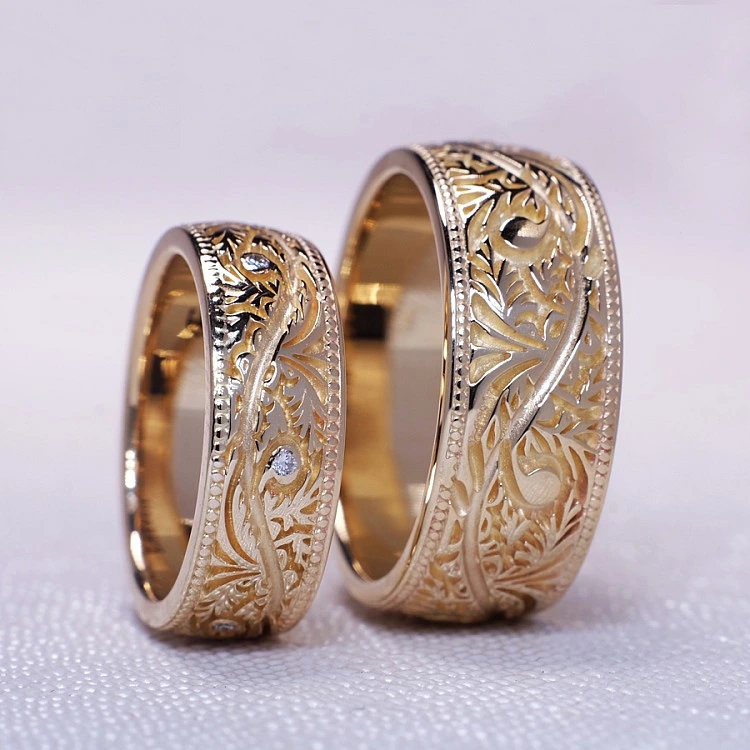 Verighete din Aur 18k sau Platina cu model Venetian - model v6192