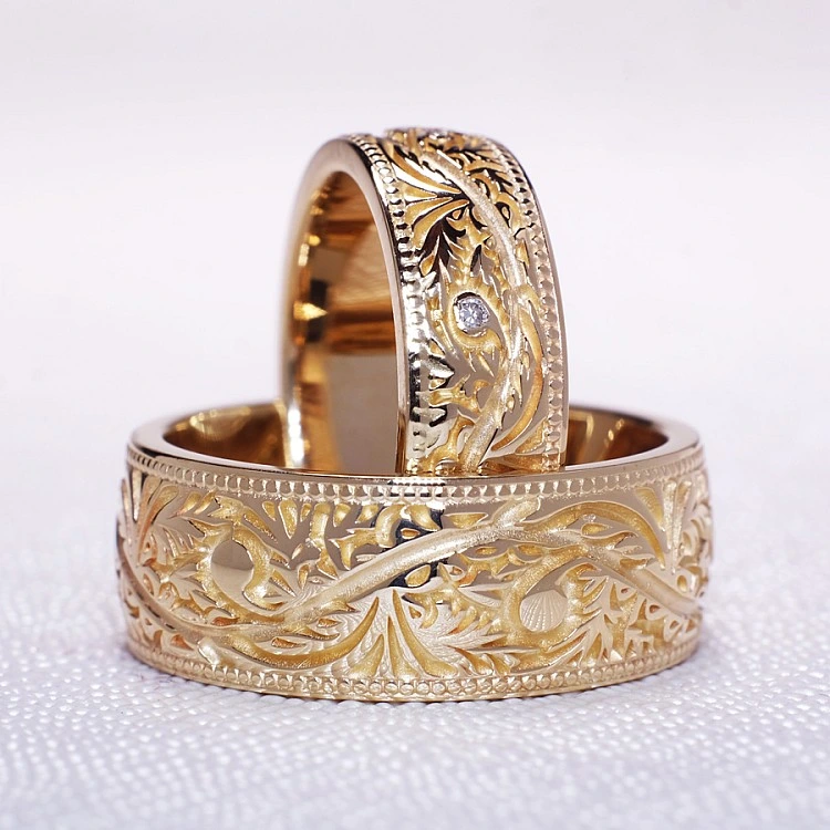Verighete din Aur 18k sau Platina cu model Venetian - model v6192