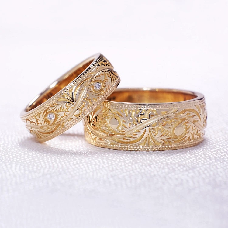 Verighete din Aur 18k sau Platina cu model Venetian - model v6192