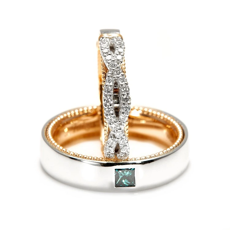 Verighete Model Verragio din Aur 18k sau Platina cu Diamante - model v755