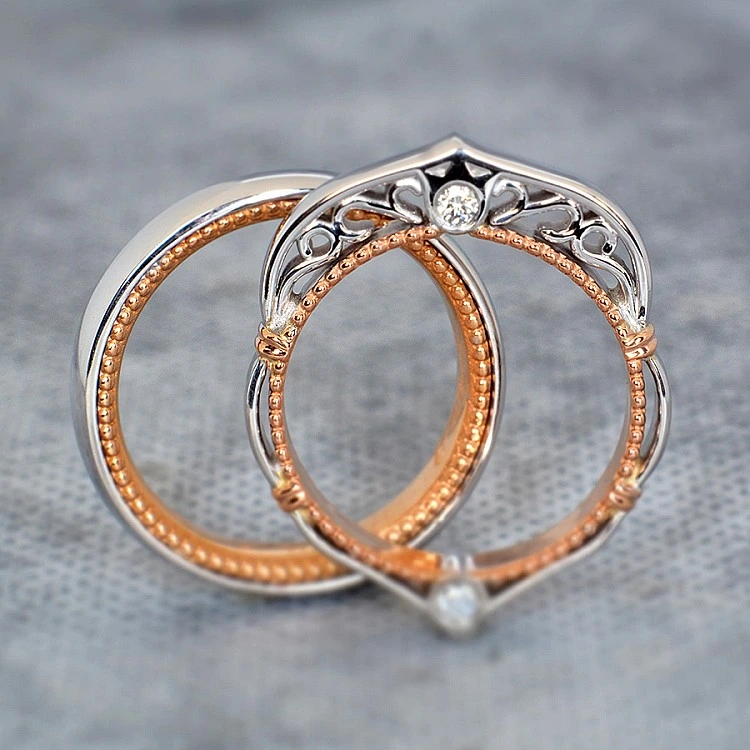 Verighete Model Verragio din Aur 18k sau Platina cu Diamante - model v755