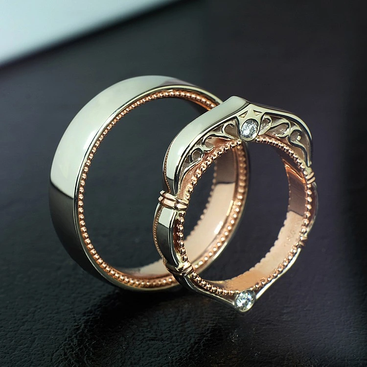 Verighete Model Verragio din Aur 18k sau Platina cu Diamante - model v755