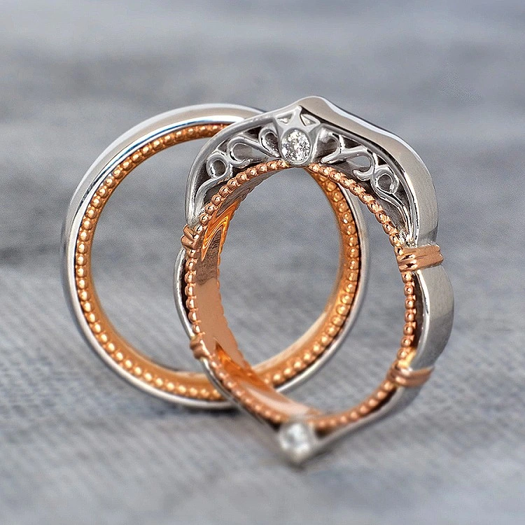 Verighete Model Verragio din Aur 18k sau Platina cu Diamante - model v755