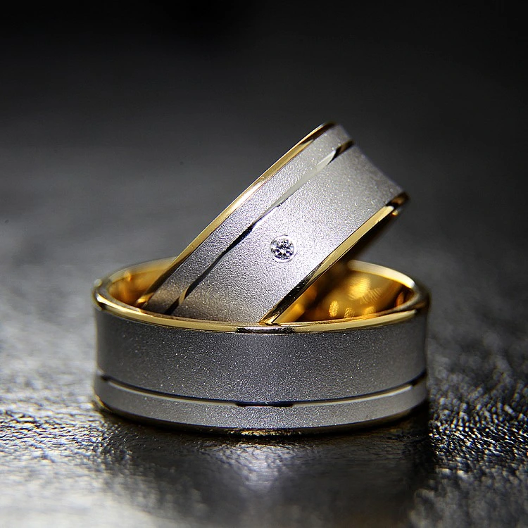 Verighete din Aur 18k cu Diamant - model v869