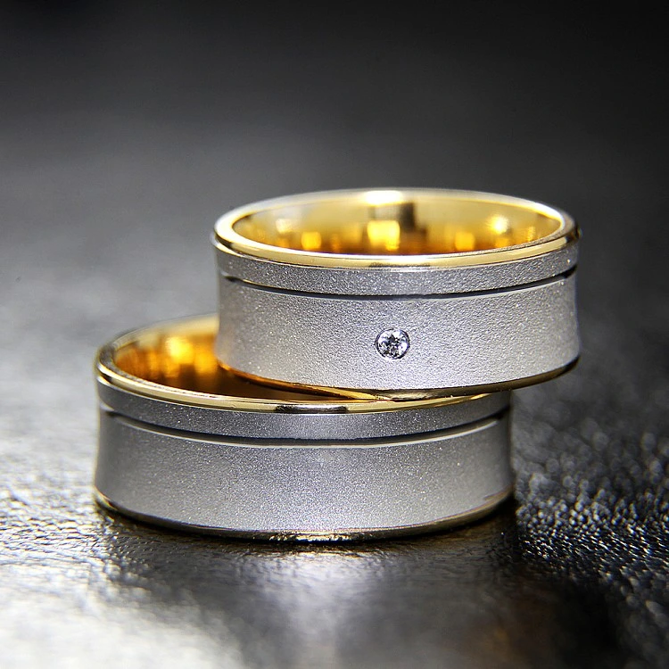 Verighete din Aur 18k cu Diamant - model v869