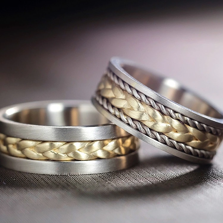 Verighete din Aur 18k Galben si Alb - model v910