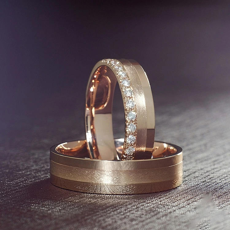 Verighete din Aur 18k sau Platina cu Diamante - model v950