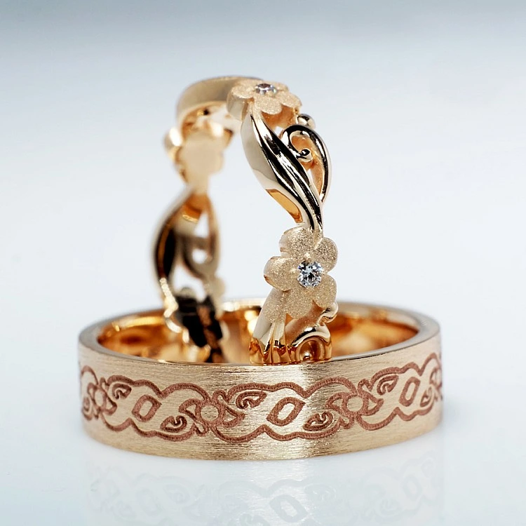 Verighete din Aur 18k cu Diamante - model v9731