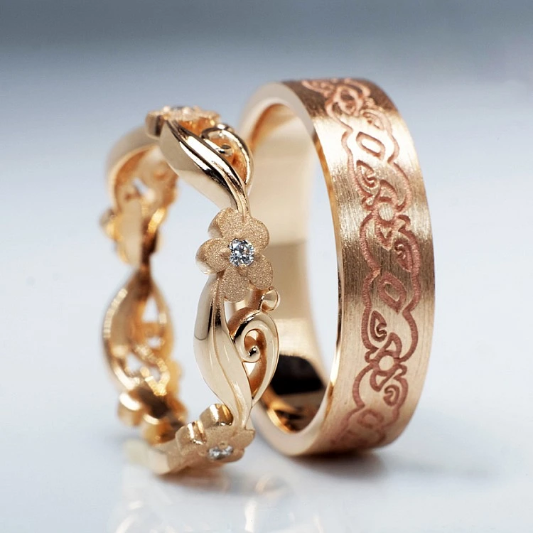 Verighete din Aur 18k cu Diamante - model v9731