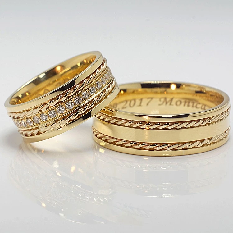 Verighete din Aur 18k cu Diamante - model v975